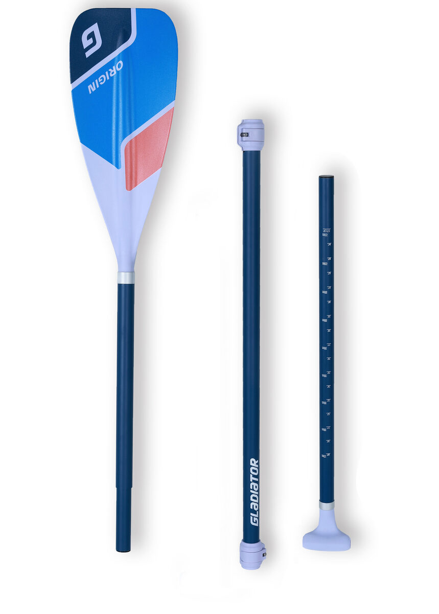 3-piece fibreglass shaft with a nylon blade paddle (red)